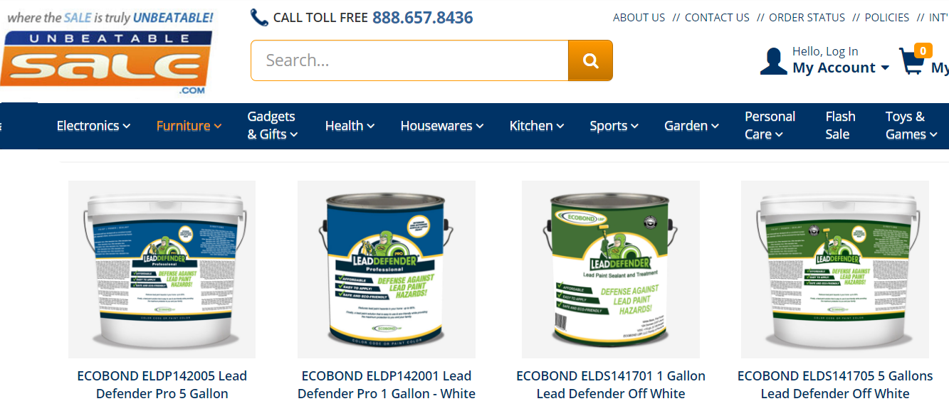 Unbeatable Sale listing for Lead Paint Treatment Products